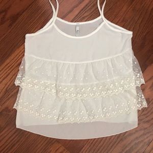 White lace tank top